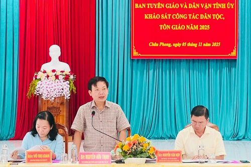 Khảo sát công tác dân tộc, tôn giáo tại xã Châu Phong