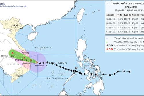 Bão số 13 Kalmaegi mạnh lên cấp 15, giật trên cấp 17, cách Quy Nhơn (Gia Lai) khoảng 150km