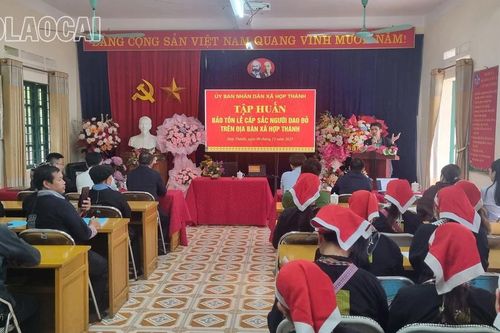 Xã Hợp Thành: Hơn 50 người tham gia tập huấn bảo tồn Lễ Cấp sắc người Dao đỏ