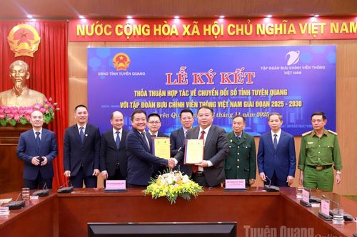 Ký kết thỏa thuận hợp tác về chuyển đổi số tỉnh Tuyên Quang với Tập đoàn Bưu chính viễn thông Việt Nam giai đoạn 2025-2030