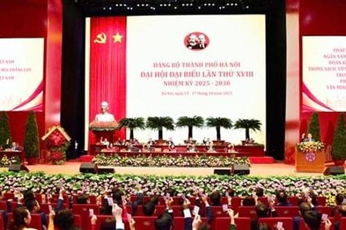 Nghị quyết đại hội đại biểu đảng bộ thành phố Hà Nội lần thứ XVIII, nhiệm kỳ 2025- 2030