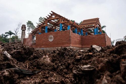 Cận cảnh khu tưởng niệm anh hùng Võ Thị Sáu đang xây dựng ở Hà Nội