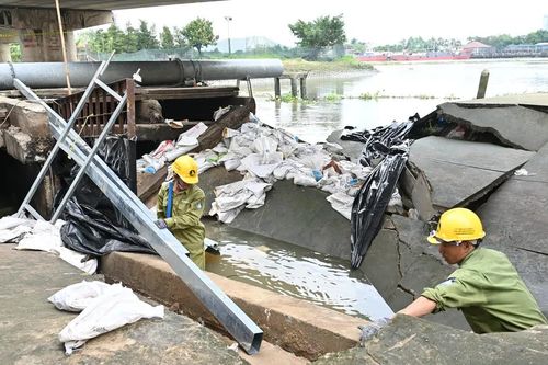 Khẩn trương gia cố cống ngăn triều bị vỡ ở phường An Phú Đông