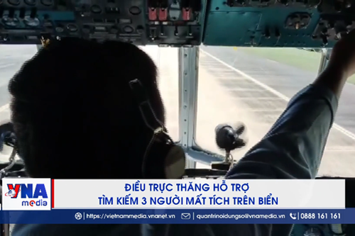 Điều trực thăng hỗ trợ tìm kiếm 3 người mất tích trên biển