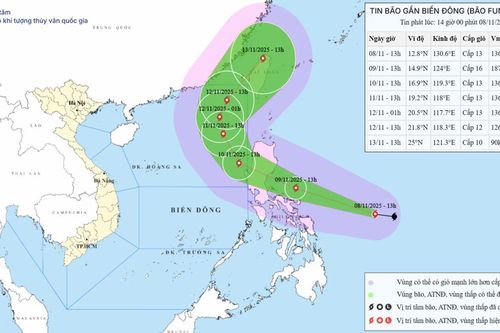 Bão FUNG-WONG có khả năng di chuyển vào Biển Đông vào sáng 10/11