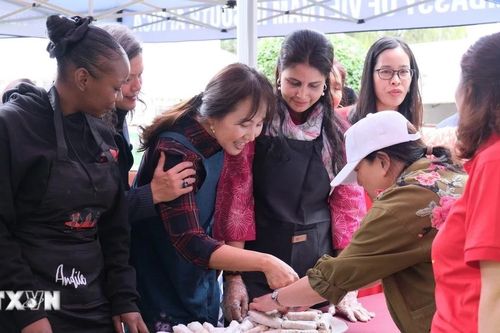 Các Phu quân, phu nhân ngoại giao quốc tế tại Nam Phi học nấu món ăn Việt Nam