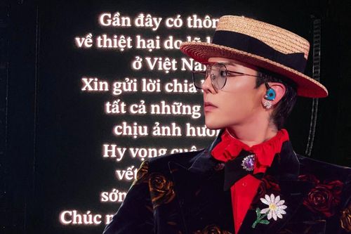 G-Dragon chia buồn đến người dân Việt Nam bị bão lũ trên sân khấu concert Hà Nội