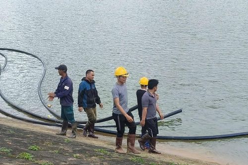 Chạy đua với thời gian để khắc phục sự cố hồ Cay An