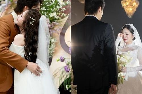 Đám cưới nữ chính phim 'Cha tôi người ở lại': Cô dâu bật khóc xúc động bên chú rể điển trai