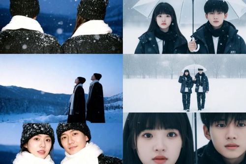 Cách tạo trend ảnh giữa trời tuyết lãng mạn cho cặp đôi qua Gemini AI và Meitu