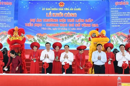 An Giang khởi công xây dựng 3 trường liên cấp Tiểu học-THCS vùng biên