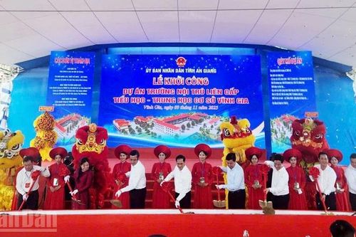An Giang: Khởi công các trường nội trú liên cấp tại các xã biên giới