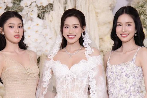 Dàn hoa hậu, á hậu dự đám cưới Đỗ Thị Hà