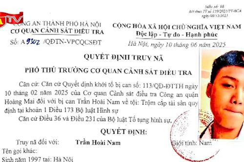 Truy nã đối tượng trộm cắp tài sản tại quán Internet