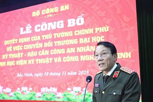 Công bố quyết định của Thủ tướng chuyển đổi Trường Đại học Kỹ thuật - Hậu cần CAND