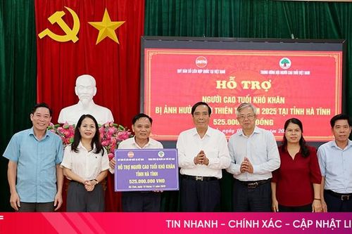 Quỹ Dân số LHQ tại Việt Nam hỗ trợ 525 triệu đồng khắc phục hậu quả thiên tai cho hội viên cao tuổi Hà Tĩnh