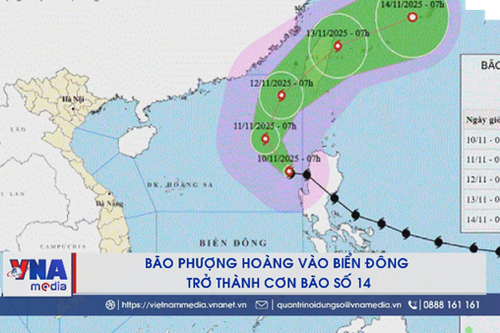 Bão Phượng Hoàng vào Biển Đông, trở thành cơn bão số 14
