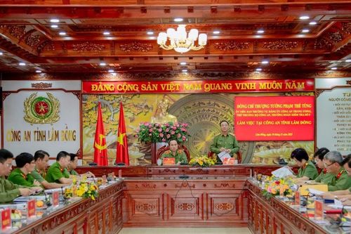 Thượng tướng Phạm Thế Tùng làm việc với Công an Lâm Đồng