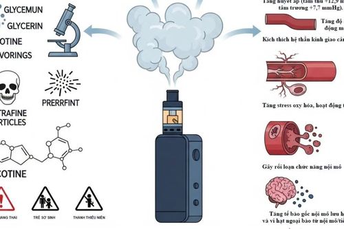 Infographic: Những thành phần và tác hại của thuốc lá điện tử