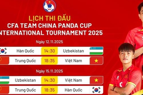 Lịch thi đấu của U22 Việt Nam tại giải bóng đá quốc tế CFA Team China Panda Cup 2025