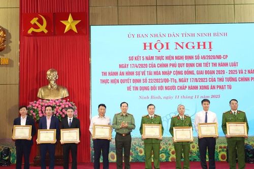 Ninh Bình: Khen thưởng 74 tập thể và cá nhân có thành tích xuất sắc trong công tác tái hòa nhập cộng đồng