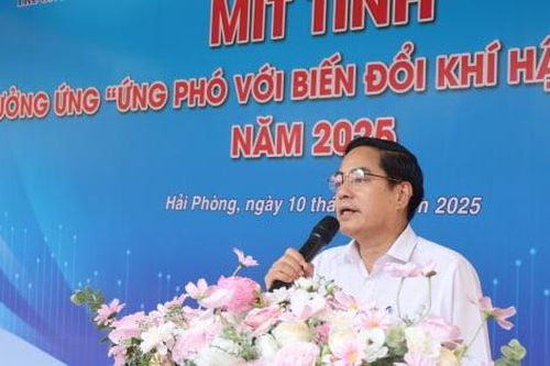 Hải Phòng mít tinh, diễu hành hưởng ứng 'Ứng phó với biến đổi khí hậu ngành Y tế' năm 2025