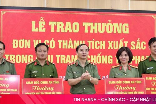 Công an Hà Tĩnh trao thưởng các đơn vị lập công trong đấu tranh phòng chống tội phạm