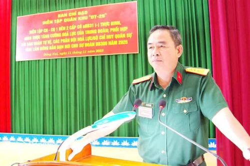 Phó Tư lệnh, Tham mưu trưởng Quân khu 7 chỉ đạo diễn tập tại Sư đoàn 309