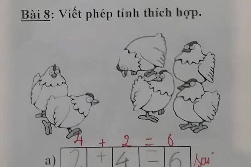 Bài toán lớp 1 khiến cộng đồng mạng chia phe tranh luận
