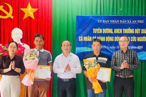 Quảng Ngãi: Khen thưởng đột xuất 2 cá nhân dũng cảm cứu người đuối nước
