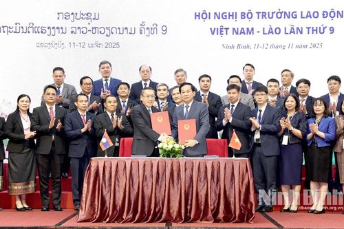 Hội nghị Bộ trưởng Lao động Việt Nam - Lào lần thứ 9 tại Ninh Bình