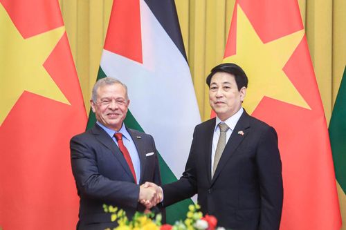 Chủ tịch nước Lương Cường chủ trì lễ đón Quốc vương Jordan