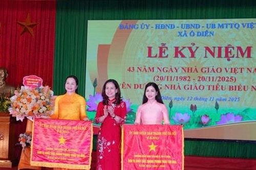 Xã Ô Diên tuyên dương 50 điển hình tiên tiến, nhà giáo tiêu biểu năm 2025