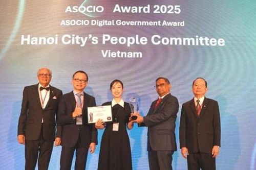 UBND thành phố Hà Nội đạt giải thưởng 'Chính phủ số' tại ASOCIO 2025