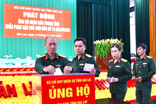 LLVT tỉnh Gia Lai: Ủng hộ gần 700 triệu đồng khắc phục hậu quả bão số 13
