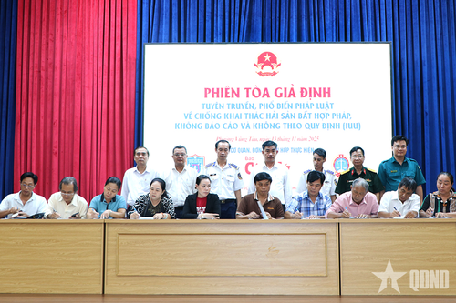 Vùng Cảnh sát biển 3 phối hợp tuyên truyền phòng, chống IUU thông qua phiên tòa giả định