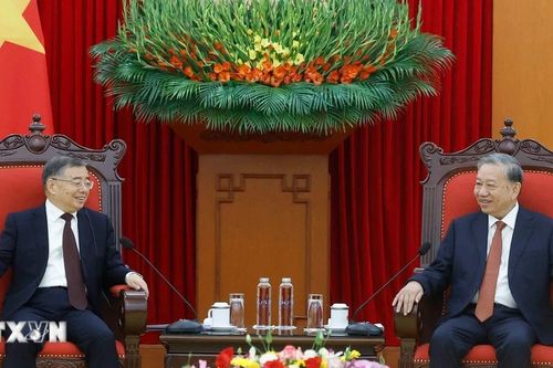 Tổng Bí thư Tô Lâm tiếp Trưởng Ban Tuyên truyền TW Đảng Cộng sản Trung Quốc