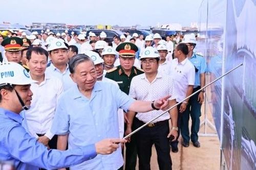 Tổng Bí thư Tô Lâm kiểm tra, làm việc tại Dự án Cảng hàng không Quốc tế Long Thành