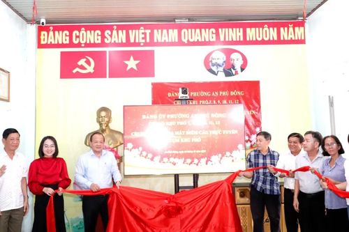 Phường An Phú Đông ra mắt bộ thiết bị họp trực tuyến kết nối đến khu phố