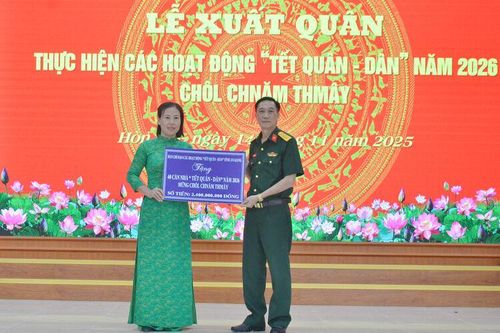 Xuất quân thực hiện các hoạt động Tết Quân - Dân năm 2026 Chôl Chnăm Thmây