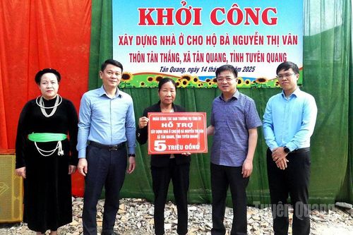 Tân Quang khởi công xây dựng nhà ở cho hộ dân bị thiệt hại do thiên tai