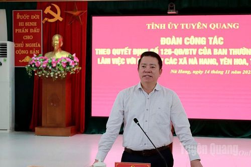 Đoàn công tác của Ban Thường vụ Tỉnh ủy làm việc với Đảng ủy các xã Nà Hang, Yên Hoa và Thượng Lâm