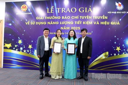 Báo và phát thanh, truyền hình Tuyên Quang đoạt giải C Giải thưởng báo chí tuyên truyền về sử dụng năng lượng tiết kiệm và hiệu quả năm 2025