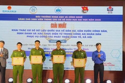 Học viện Cảnh sát nhân dân có 4 công trình giành Giải thưởng Khoa học và Công nghệ dành cho sinh viên