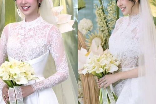 Đám cưới của người mẫu Hương Liên và chồng thiếu gia 'hơn 1 con giáp': Cô dâu lộng lẫy chuẩn con dâu tập đoàn