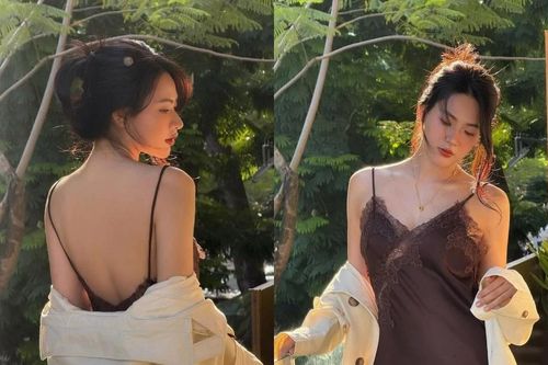 Nguyễn Minh Trang khoe trọn lưng trần gợi cảm, đẹp mong manh dưới nắng