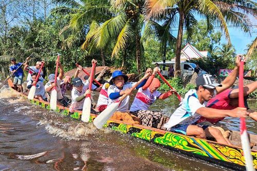 Hội thao Đua ghe ngo mini nam, nữ kết hợp năm 2025 tại xã Vĩnh Hòa