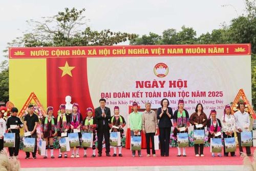 Phó Chủ tịch Quốc hội Vũ Hồng Thanh dự Ngày hội Đại đoàn kết tại xã Quảng Đức, Quảng Ninh