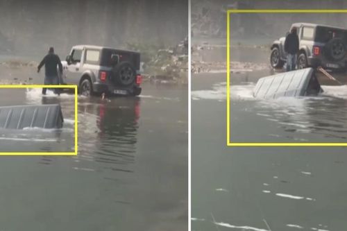 Xe SUV chìm nghỉm xuống đáy hồ khi tài xế muốn tăng độ mạo hiểm lái off-road