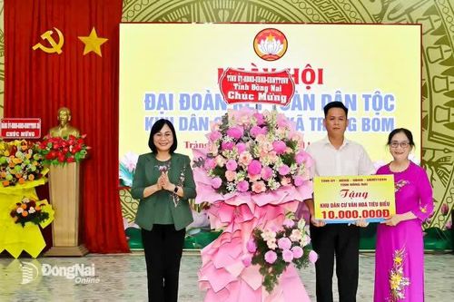 Phó Chủ tịch UBND tỉnh Đồng Nai Nguyễn Thị Hoàng dự Ngày hội Đại đoàn kết tại ấp 4, xã Trảng Bom